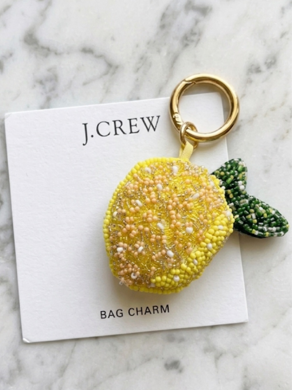 J. Crew | Yellow & Green Beaded Lemon Bag Charm